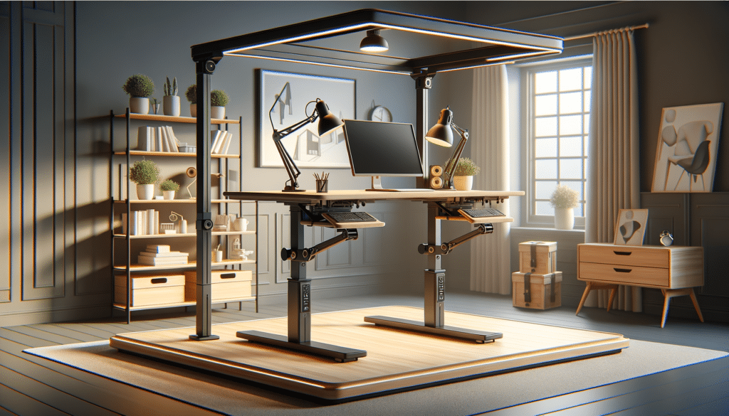 Versatile Sit-Stand Desk Offers Adjustable Height and Mobility for Home or Office Workstations