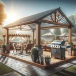 Grill gazebos, BBQ pergolas, and awnings create shaded, stylish spaces for year-round outdoor cooking fun.